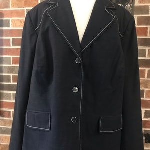 Navy Blue Linen Blazer